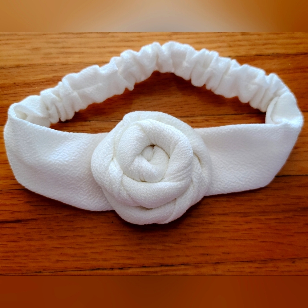 10 for $16 - Infant Girls White Headband with Flower Design